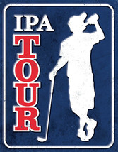 Golf IPA Beer Tour Drinking Funny Retro Bar Sports Wall Art Metal Tin Si... - $21.77