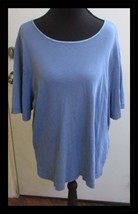 CJ Banks Women&#39;s 1X Dusty Blue Tee Top - $7.91