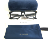 Gucci Eyeglasses Frames GG1265O 004 Polished Black Gold Logos Square 55-... - £187.82 GBP