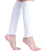 AWS/American Made White Knitted Leg Warmers for Women 1 Pair - £7.88 GBP