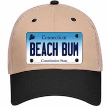 Beach Bum Connecticut Novelty Khaki Mesh License Plate Hat - £23.31 GBP
