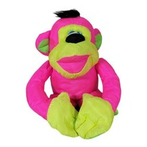 Vintage Fisher Price Chattering Chimp Plush Toy Monkey Hot Pink 1994  - $17.45