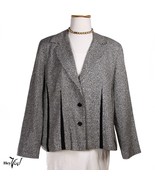 Vintage Plaza South Black White Herringbone Jacket w Black Insets WP16 -... - $26.00