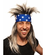 HandinHandCreations Mullet Rocker Spiky Wig with USA Bandana American Hi... - €12,19 EUR