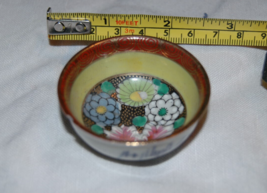 Cute Mini 2 inch Porcelain Hand Painted Oriental Sauce Bowl Flowers Floral - £11.94 GBP