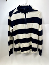 Polo Ralph Lauren Striped Sweater 1/4 Zip Long Sleeve Large 14-16 - £18.67 GBP
