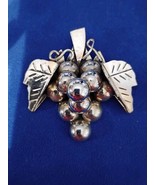 Large 925 Sterling Silver Grapes Brooch Pin Pendant Free Shipping - €51,35 EUR