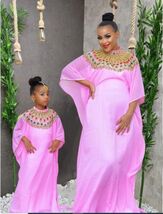 Ramadan Special Moroccan Wedding Pink Kaftan Girls Georgette Kids Dubai ... - $73.64