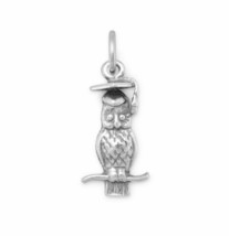 3D Wise Owl Charm Bracelet Neck Piece Men Women Graduated Gift 14K White Gold Fn - £31.32 GBP