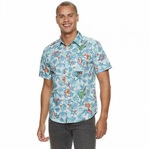 Marvel Avengers Button Up Hawaiian Shirt Blue - $36.98