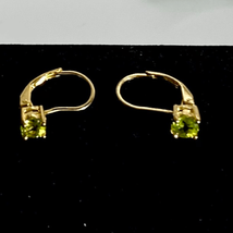 AkK  Striking Vermeil Gold &amp; Peridot Dangle Earrings - £39.90 GBP
