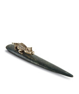 L&#39;OBJET Crocodile Letter Opener African Jade and 24K Gold Plated Luxury ... - £117.87 GBP