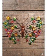 17.5&quot; Floral Metal Butterfly - Wall Decor - Wall Hanging - £17.57 GBP
