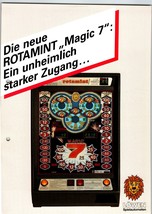 Lowen Rotamint Magic 7 Slot Machine Flyer Original German Text Vintage 2 Sides - £23.92 GBP