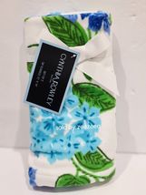 Cynthia Rowley Blue Turquoise Floral Fingertip Towels Set 12" x 18" - $29.69