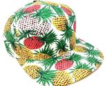 7 Panel Camper White &amp; Multicolor Pineapple Floral Hawaiian Print Flat B... - $14.65