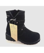 BearPaw Reece Black Suede Low Block Heel Wool Blend Boot - $104.99
