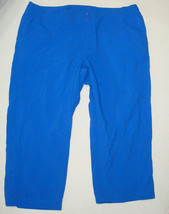 Womens M New NWT Columbia Capri Pants Pockets Bright Blue Suncast UPF 50 PFG  - $98.01