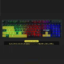GClicker Korean English USB Wired Gaming Keyboard Rainbow LED Membrane Switch image 6