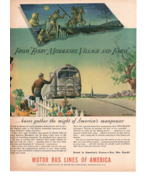 1940&#39;s Motor bus lines of america middlesex village and farm print ad 1Pa - £15.68 GBP