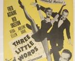 Three Little Words Vintage Sheet 1931 Red Skelton Fred Astaire Arlene Dahl - $7.91