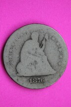 1876 P Seated Liberty Silver Quarter Scarce Guaranteed Authentic Rare Co... - $422.34 MXN