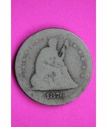 1876 P Seated Liberty Silver Quarter Scarce Guaranteed Authentic Rare Co... - $415.52 MXN