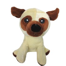 Peek A Boo Toys Cream Brown Puppy Dog Plush Stuffed Animal 7&quot; - £18.11 GBP