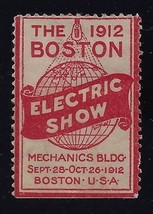1912 Boston Electric Show Cinderella Poster Stamp MH &quot;Read&quot; - $7.49