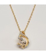 Danbury Mint-  Love&#39;s Embrace Freshwater Pearl &amp; Diamond Necklace Yellow... - $801.16 MXN