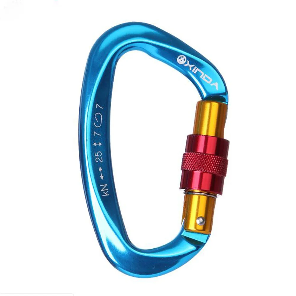 XINDA 25KN Mountaineering Caving  Climbing Carabiner D Shaped Safety Master Scre - £78.01 GBP