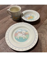 Hallmark Heirloom Collection Chick Lamp Child Dish Set Plate Bowl Cup 19... - $25.00