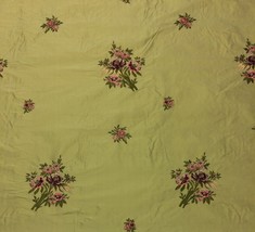 Mount Vernon Lady Washington Botanical Embroidered Floral Silk Fabric Bty 53&quot;W - £15.73 GBP