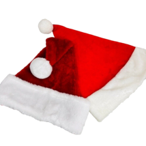 Christmas Santa Clause Stocking Hat Elf  Velvet Fur Pom Pom Holiday 2 Piece - £23.96 GBP
