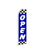 Open (Blue Checkered) 11.5ft x 2.5ft Super Flag - $348.38 MXN