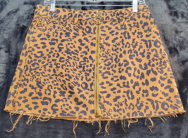 We The Free Skirt Women Size 28 Orange Animal Print Pockets Belt Loops Front Zip - £14.20 GBP