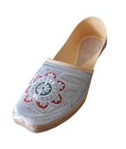 Men Shoes Indian Handmade Wedding Leather Cream Espadrilles Mojaries Flat US 9 - £44.09 GBP