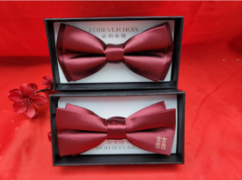 Wine Red Asian Double Happiness Groom Wedding Adjustable Bow Tie/Party Necktie - £18.49 GBP