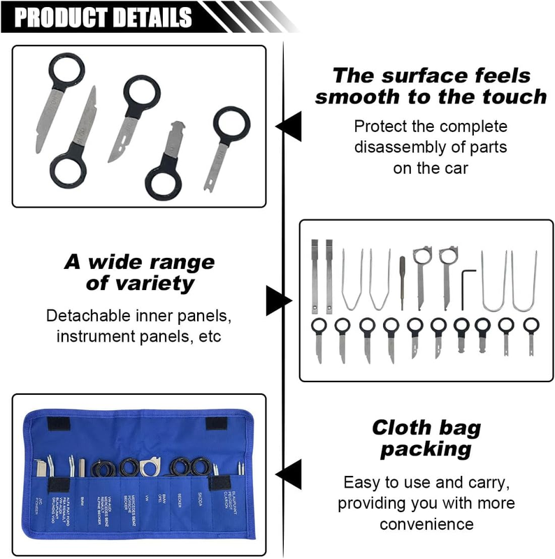 20PCS Car Radio Removal Tool Kit, Professional Tooling Car Audio Stereo CD Playe Item image 4