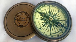 Nautical Brass Antique Compass Handmade Marine Pocket Size With Unique D... - £13.03 GBP