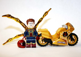 Building Toy Spider-Man Infinity War Iron-Spider with Motorcycle Marvel Minifigu - £5.89 GBP