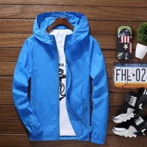 Men&#39;s Hooded Lightweight Jacket Hooded Windbreaker Outwear Zipper Rain Jacket - £14.48 GBP