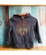 Lucky Brand Dragonfly Fleece Lined  Zip Up Hoodie Child Sz 7/8 S Blue Coral - $257.78 MXN