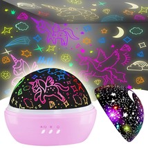 Night Light For Kids,Unicorn Night Light&amp;Star Projector Gifts For Kids Toddlers, - £25.57 GBP