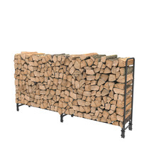 Rustproof 7.6Ft Firewood Rack Outdoor Log Holder For Fireplace Fire Wood... - £77.52 GBP