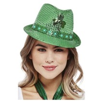 Paddys Day Light Up Sequin Trilby Hat - £10.63 GBP