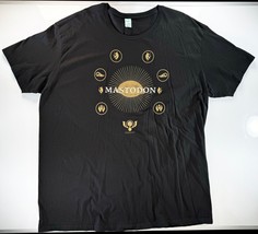 2020 Mastodon Symbols Logo T-Shirt 3XL 3X Black Gold Eye Rays Official - £23.78 GBP