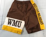Western Michigan University Shorts Mens Small Brown Yellow White Athleti... - $29.69