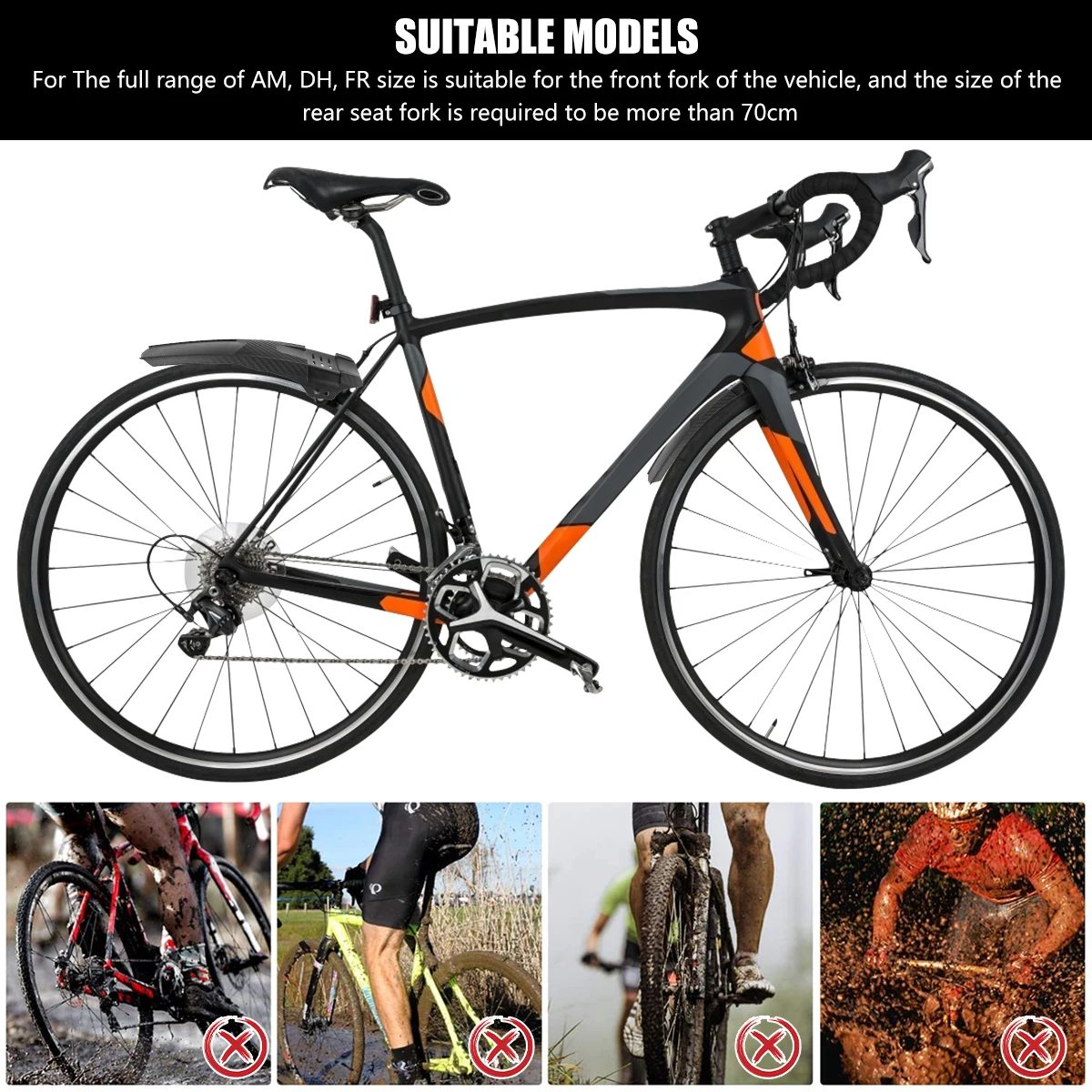 Sporting 1/2 pcs Bike Fender Universal Mudguard Mtb Road Bike Wings Mud Guard Fr - £23.90 GBP