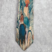 The Beatles USA Vintage 1970 Abstract Orange Blue Silk Neck Tie Men&#39;s - $65.99